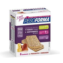 PESOFORMA SANDWICH PROSCIUTTO/FORMAGGIO 4 PASTI 8 PEZZI X 25 G - Pharmaleader