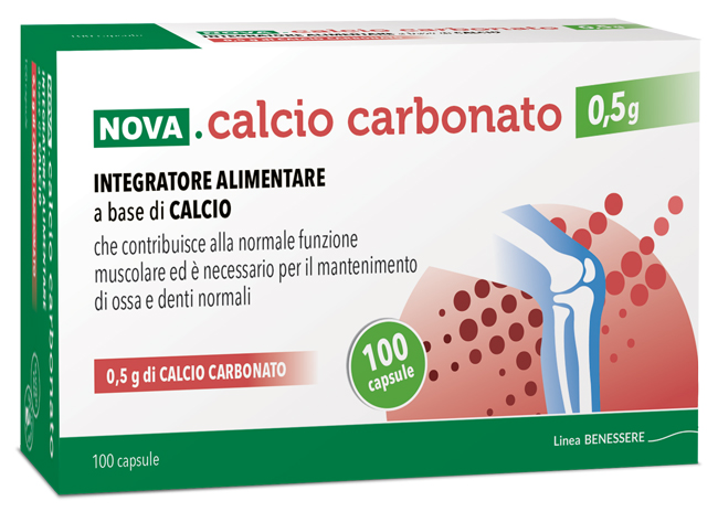 NOVA CALCIO CARBONATO 0,5 G 100 CAPSULE - Pharmaleader