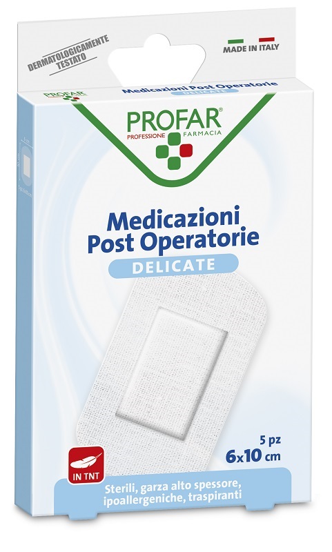 MEDICAZIONE POST OPERATORIA STERILE GARZA ANTIADERENTE 6X10 CM 5 PEZZI PROFAR - Pharmaleader