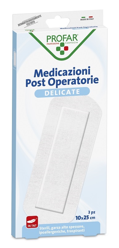 MEDICAZIONE POST OPERATORIA STERILE GARZA ANTIADERENTE 10X25 CM 3 PEZZI PROFAR - Pharmaleader