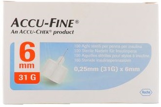 AGO PER PENNA DA INSULINA ACCU-FINE PEN NEEDLE ACCU-CHEK GAUGE 31 X 6MM 100 PEZZI - Pharmaleader