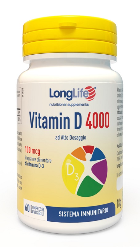LONGLIFE VITAMIN D 4000UI 60 COMPRESSE DIVISIBILI - Pharmaleader