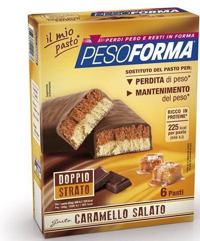 PESOFORMA BARRETTA AL CARAMELLO SALATO 12 PEZZI DA 31 G - Pharmaleader