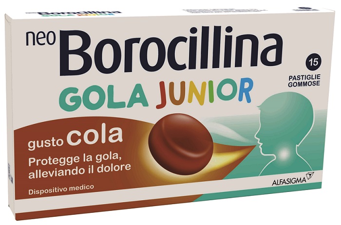 NEOBOROCILLINA GOLA JUNIOR 15 PASTIGLIE GUSTO COLA - Pharmaleader