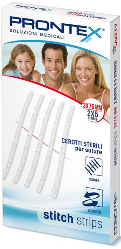 PRONTEX STITCH STRIPS 3X75 10 PEZZI - Pharmaleader