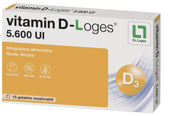 VITAMIN D-LOGES 15 GELATINE MASTICABILI GUSTO LIMONE - Pharmaleader