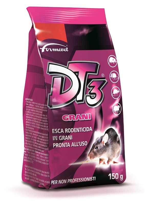 DT3 GRANI ESCA RODENTICIDA PRONTA ALL'USO BUSTA 150 G USO NON PROFESSIONALE - Pharmaleader