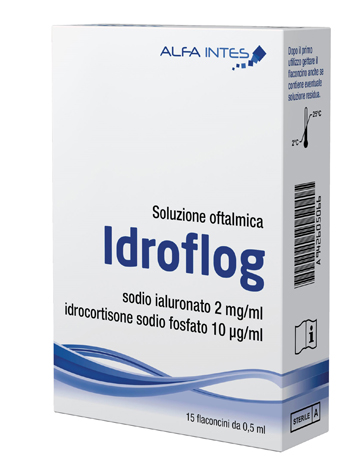 SOLUZIONE OFTALMICA IDROFLOG A BASE DI IALURONATO DI SODIO E IDROCORTISONE SODIO FOSFATO 15 FLACONCINI DA 0,5 ML - Pharmaleader