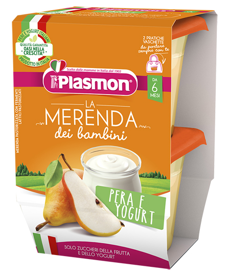 PLASMON LA MERENDA DEI BAMBINI SAPORI DI NATURA PERA YOGURT ASETTICO 2 X 120 G - Pharmaleader