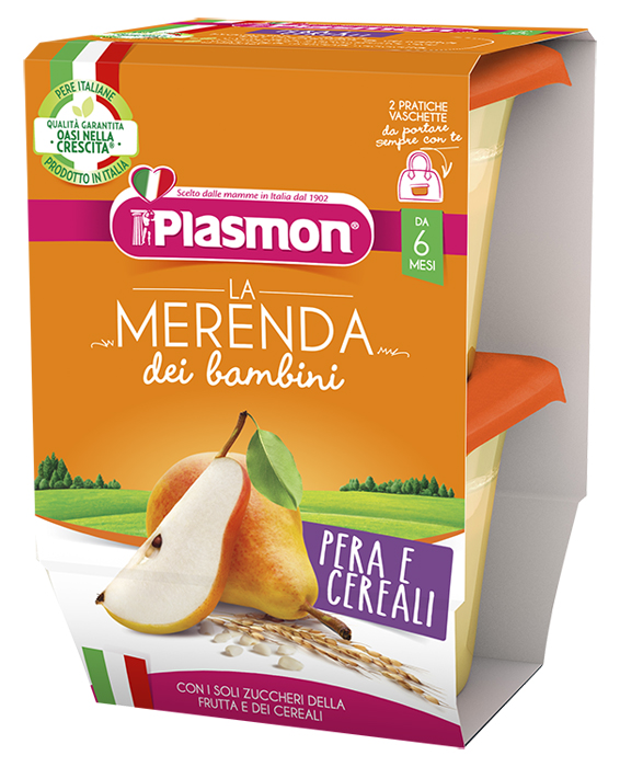 PLASMON LA MERENDA DEI BAMBINI SAPORI DI NATURA PERA CEREALI ASETTICO 2 X 120 G - Pharmaleader