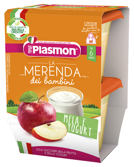PLASMON LA MERENDA DEI BAMBINI SAPORI DI NATURA MELA YOGURT ASETTICO 2 X 120 G - Pharmaleader