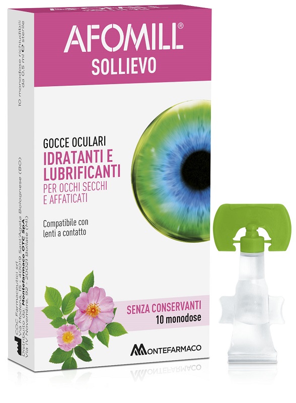AFOMILL SOLLIEVO GOCCE OCULARI OCCHI 10 FIALE DA 0,5 ML - Pharmaleader