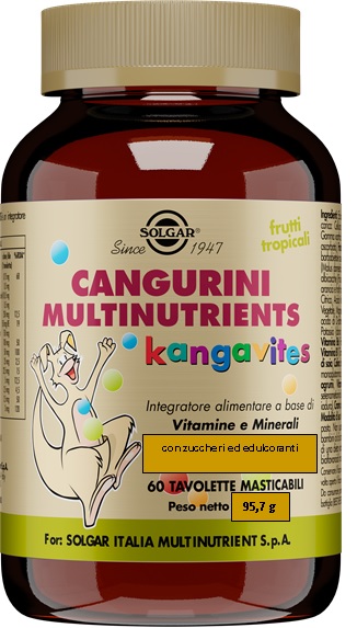 CANGURINI MULTINUTRIENTS FRUTTI TROPICALI 60 TAVOLETTE - Pharmaleader