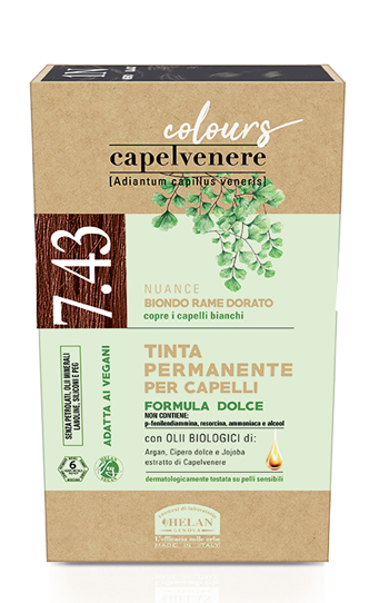 CAPELVENERE COLOURS TINTA CAPELLI 7,43N BIONDO RAME DORATO - Pharmaleader