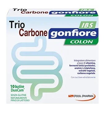 TRIOCARBONE GONFIORE IBS 10 BUSTE DUOCAM DA 2 G + 1,5 G - Pharmaleader