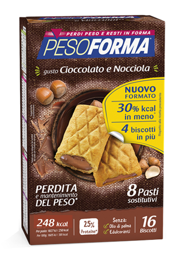 PESOFORMA BISCOTTO CIOCCOLATO NOCCIOLA 16 PEZZI 33 G - Pharmaleader