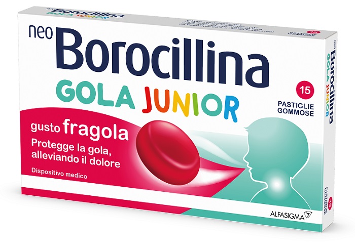 NEOBOROCILLINA GOLA JUNIOR 15 PASTIGLIE GUSTO FRAGOLA - Pharmaleader