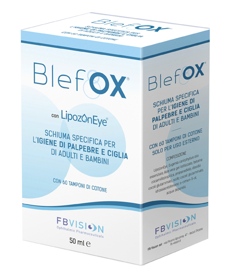 BLEFOX SCHIUMA SPECIFICA PER IGIENE PALPEBRE E CIGLIA 50 ML CON EROGATORE + 60 DISCHETTI - Pharmaleader
