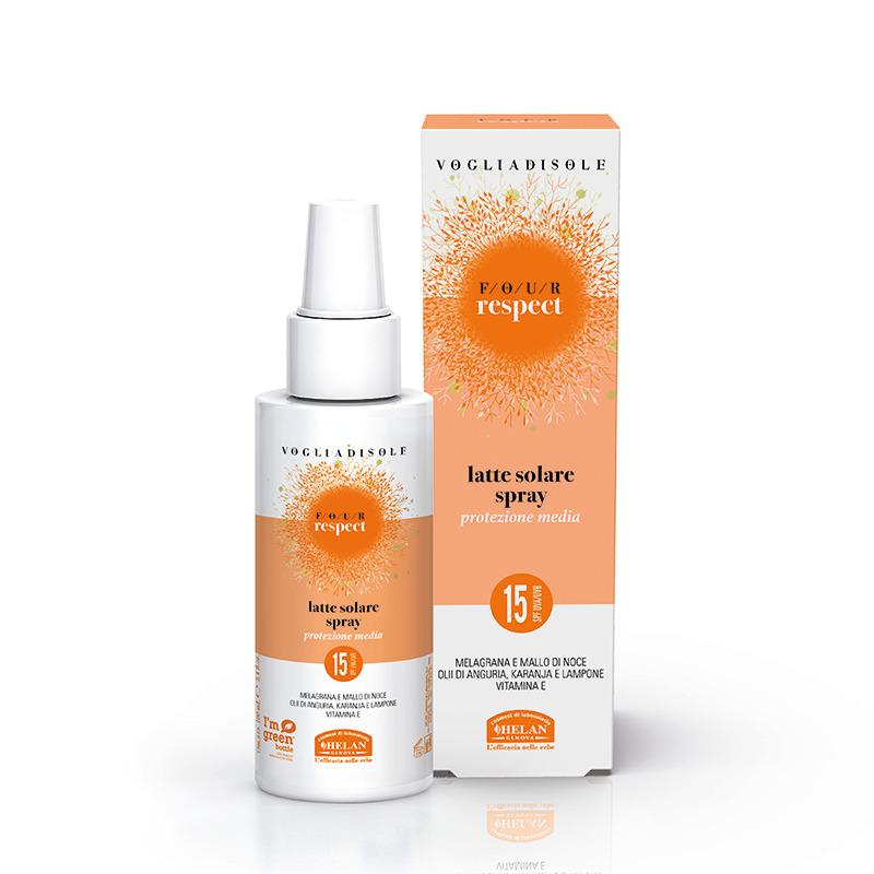 VOGLIADISOLE FOUR RESPECT LATTE SOLARE SPRAY SPF15 VISO E CORPO 100 ML - Pharmaleader