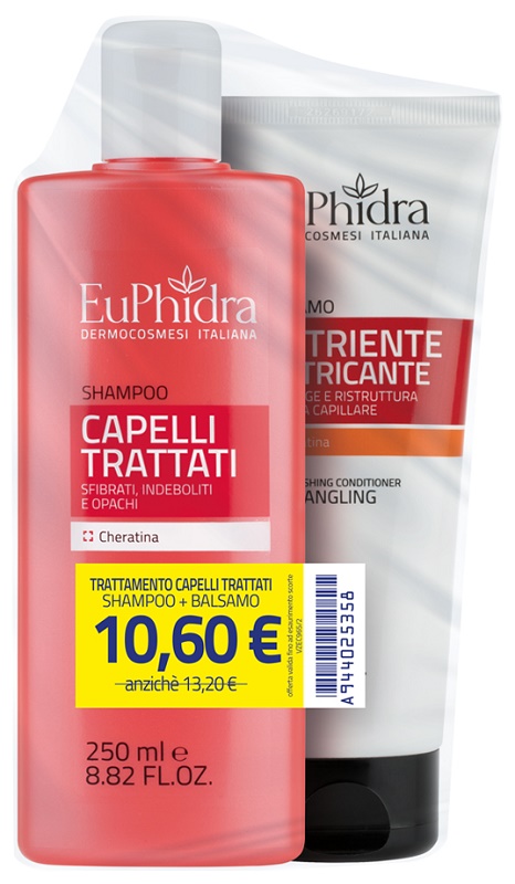 EUPHIDRA SHAMPOO CAPELLI TRATTATI 250 ML + BALSAMO NUTRIENTE 200 ML - Pharmaleader