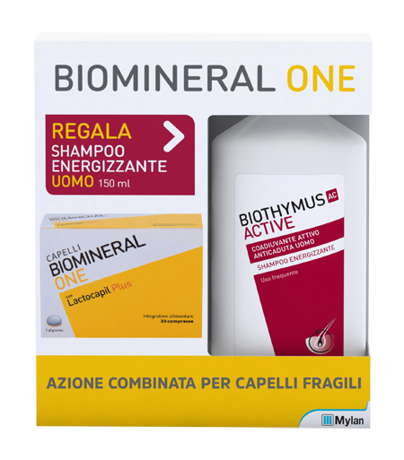 BIOMINERAL ONE LACTOCAPIL 30 COMPRESSE + BIOTHYMUS SHAMPOO UOMO ENERGIZZANTE 150 ML - Pharmaleader