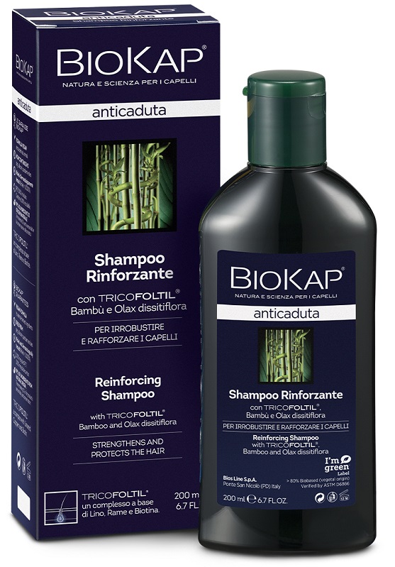 BIOKAP SHAMPOO RINFORZANTE ANTICADUTA CON TRICOFOLTIL NUOVA FORMULA 200 ML - Pharmaleader