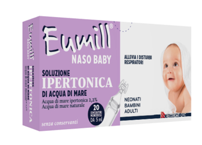 EUMILL NASO BABY SOLUZIONE IPERTONICA 20 CONTENITORI MONODOSE 5 ML - Pharmaleader