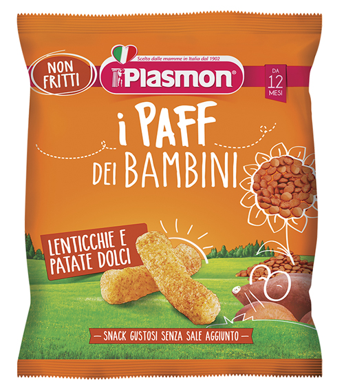 PLASMON DRY SNACK PAFF LENTICCHIE-PATATA DOLCE 15 G - Pharmaleader