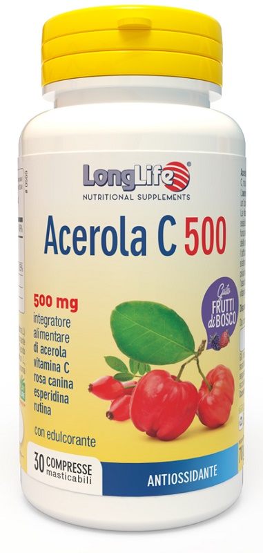 LONGLIFE ACEROLA C500 FRUTTI DI BOSCO 30 COMPRESSE MASTICABILI - Pharmaleader
