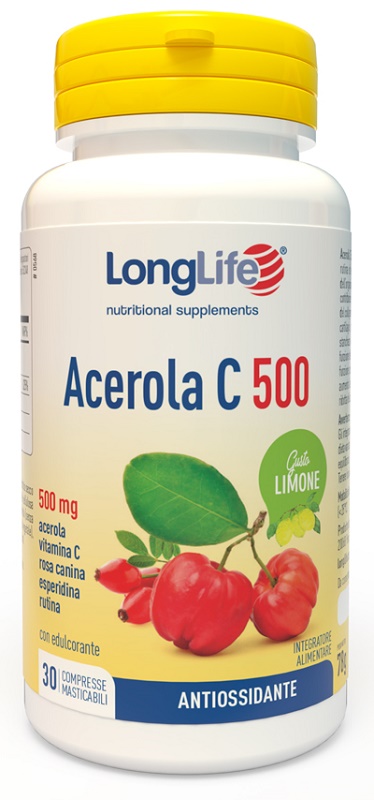 LONGLIFE ACEROLA C500 LIMONE 30 COMPRESSE MASTICABILI - Pharmaleader
