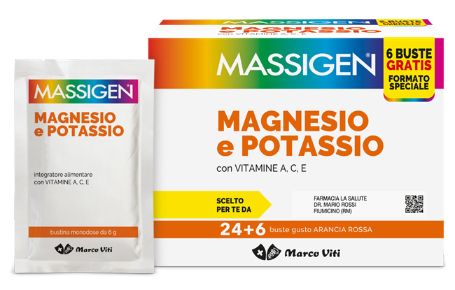 MASSIGEN MAGNESIO POTASSIO 24 BUSTINE + 6 BUSTINE - Pharmaleader