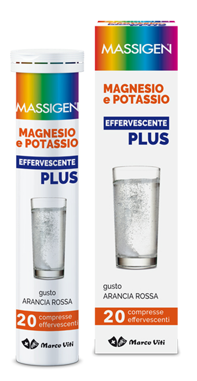 MASSIGEN MAGNESIO POTASSIO PLUS 20 COMPRESSE EFFERVESCENTI - Pharmaleader