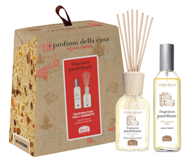 I PROFUMI DELLA CASA SET PANETTONE 1 SPRAY AMBIENTE 100 ML + BASTONCINI AROMATICI AMBIENTE 100 ML - Pharmaleader