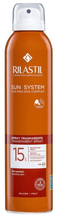 RILASTIL SUN SYSTEM TRANSPARENT SPRAY SPF15 200 ML - Pharmaleader