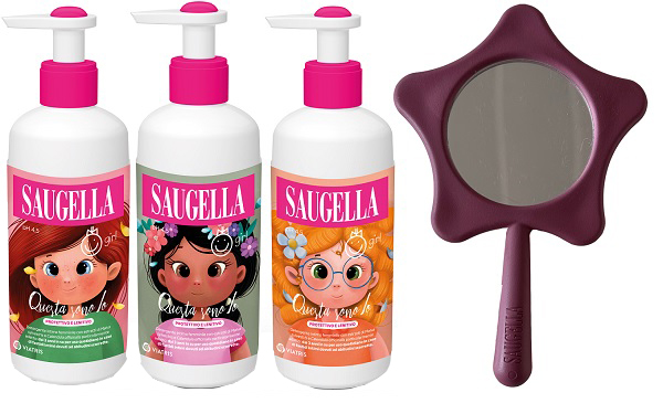 SAUGELLA BUNDLE GIRL DETERGENTE INTIMO QUESTA SONO IO PROTETTIVO LENITIVO 200 ML + GADGET SPECCHIO OMAGGIO - Pharmaleader