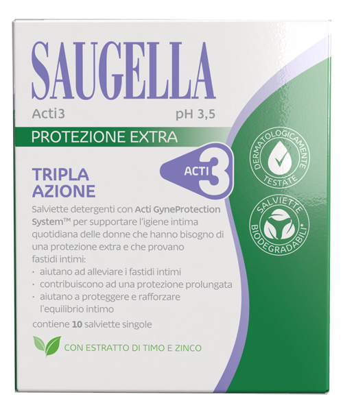 SAUGELLA ACTI3 SALVIETTINE 10 PEZZI - Pharmaleader