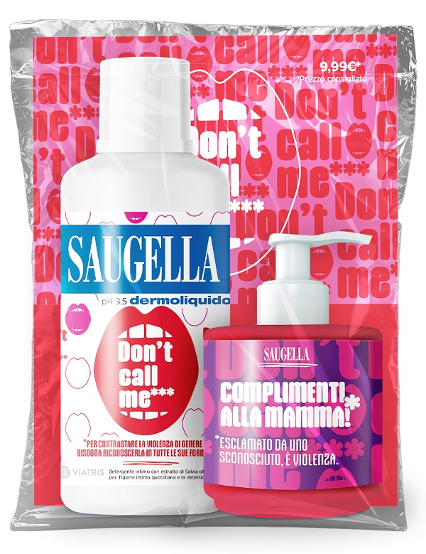 SAUGELLA BUNDLE DERMOLIQUIDO DON'T CALL ME 1 SAUGELLA DERMOLIQUIDO 500 ML CON ETICHETTA EDIZIONE LIMITATA + 1 MINISIZE SAMPLE CON PUMP 150 ML - Pharmaleader