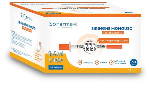 SIRINGA PER INSULINA 0,5 ML 30 PEZZI SOFARMAPIU' - Pharmaleader