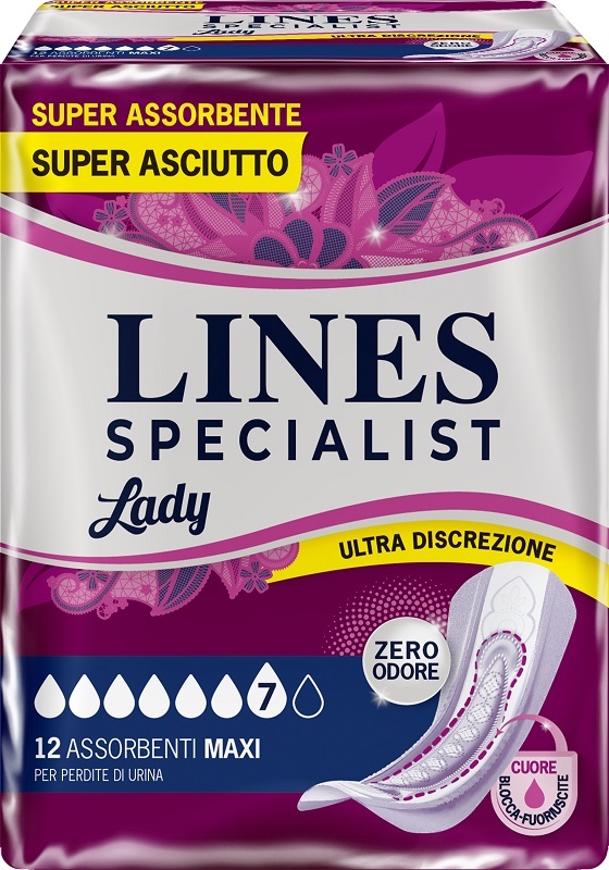 ASSORBENTI PER INCONTINENZA LINES SPECIALIST LADY 12 PEZZI - Pharmaleader