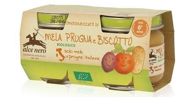 OMOGENEIZZATO MELA PRUGNA E BISCOTTO BABY FOOD BIO 2 X 80 G - Pharmaleader