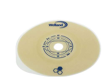 PLACCA PIANA RITAGLIABILE AURUM2 URO PER UROSTOMIA DIAMETRO 13-50 MM FLANGIA 55 MM 5 PEZZI - Pharmaleader