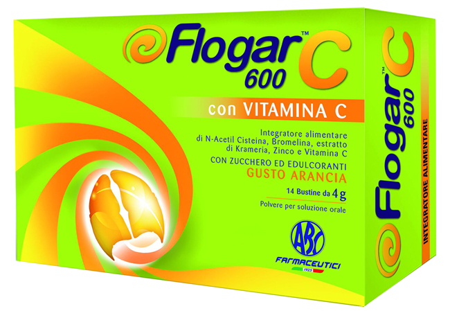 FLOGAR  C 600 CON VITAMINA C 14 BUSTINE GUSTO ARANCIA - Pharmaleader