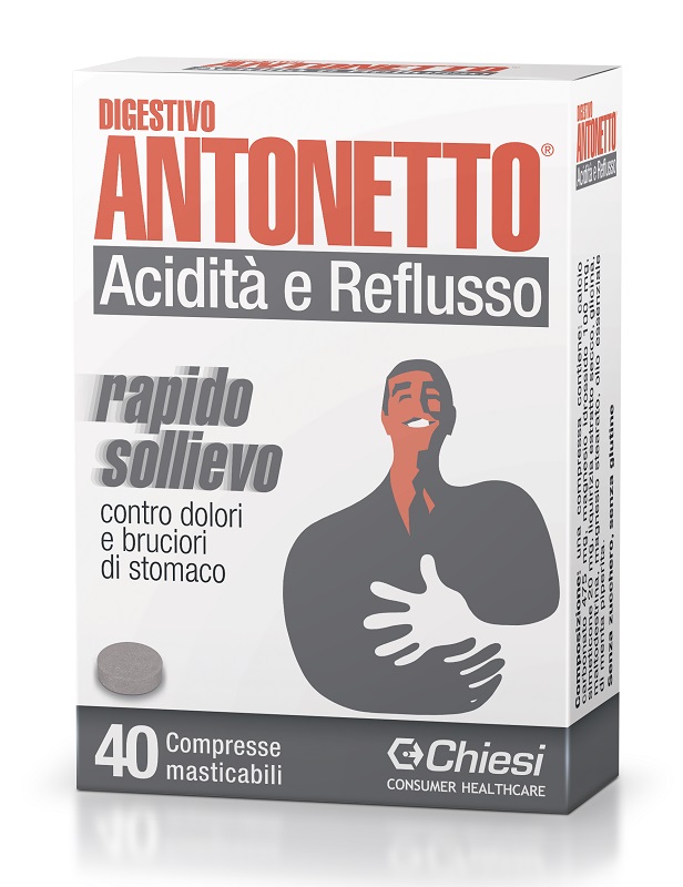 DIGESTIVO ANTONETTO ACIDITA' E REFLUSSO 40 COMPRESSE MASTICABILI - Pharmaleader