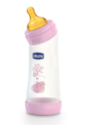 CHICCO BIBERON WELL BEING ANGOLATO IN POLIPROPILENE GIRL DA 250 ML NORMAL LATTICE - Pharmaleader