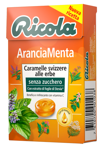 RICOLA ARANCIA MENTA SENZA ZUCCHERO 50 G - Pharmaleader