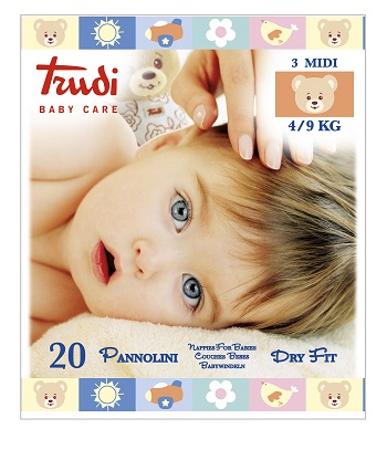 TRUDI BABY CARE PANNOLINI DRY FIT MIDI 4/9 KG 20 PEZZI - Pharmaleader