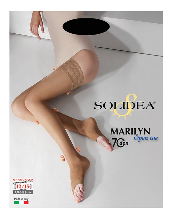 MARILYN 70 PUNTA APERTA CALZA AUTOREGGENTE NERO 1-S - Pharmaleader