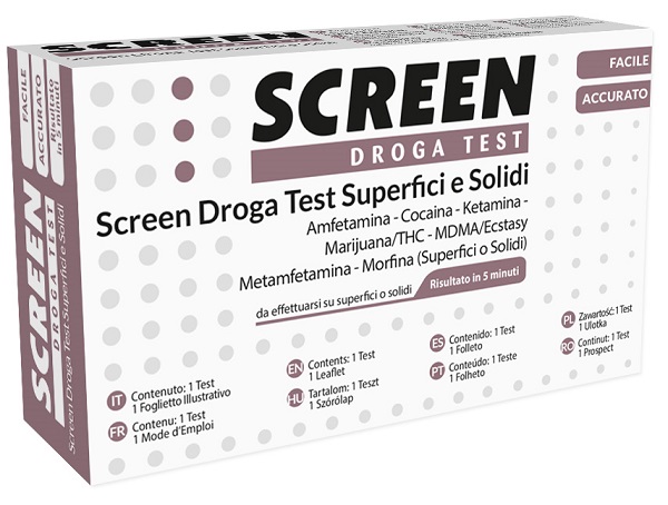 SCREEN DROGA TEST 7 DROGHE SU SUPERFICI SOLIDI O POLVERI - Pharmaleader