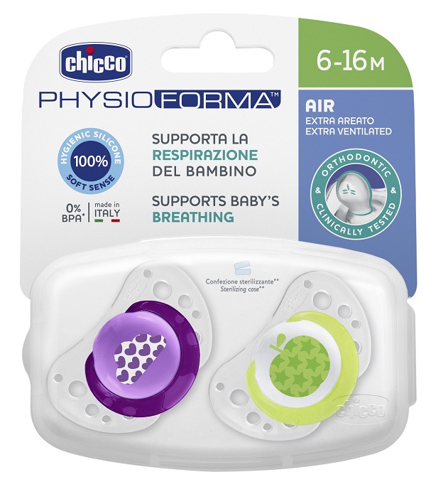 CHICCO SUCCHIETTO AIR GIRL IN SILICONE 6-16 MESI 2 PEZZI - Pharmaleader