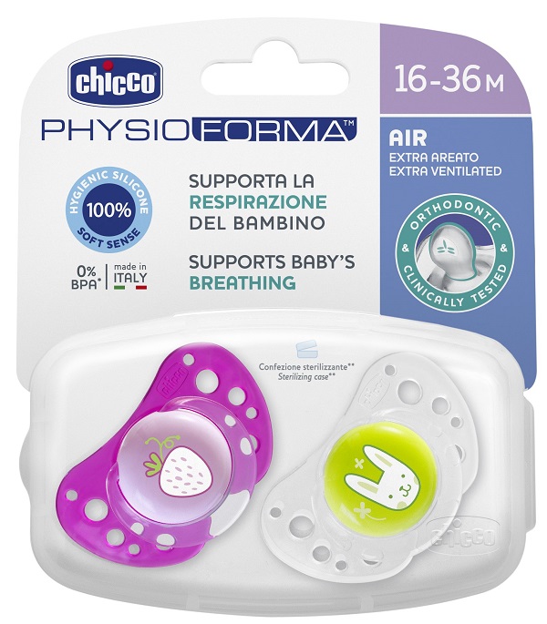 CHICCO SUCCHIETTO AIR GIRL IN SILICONE 16-36 MESI 2 PEZZI - Pharmaleader